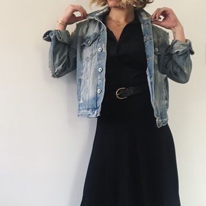 Distressed denim jacket